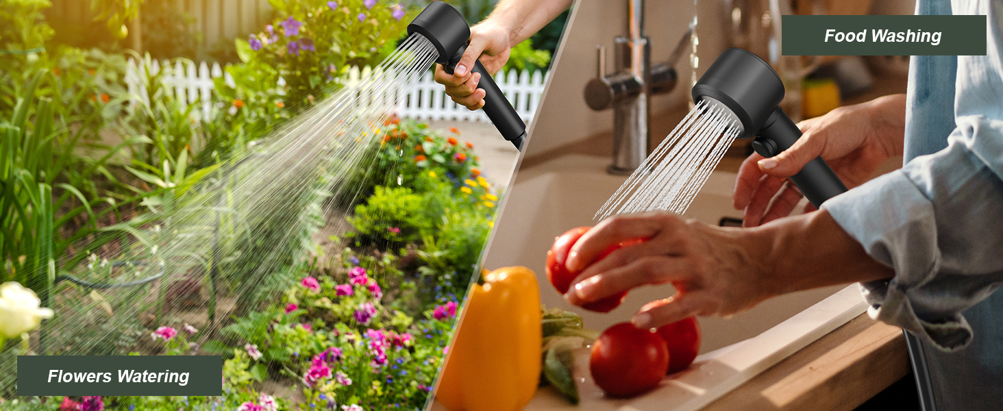 Митрікс Душ для кемпінгу портативний, 8000mAh з індикатором температури, 19 л, складаний відро, для кемпінгу, подорожей, саду, піших прогулянок, миття авто (чорний)