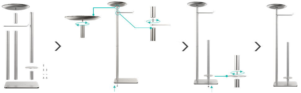Підставка для туалетного паперу FEILERN, з полицею для запасних рулонів, нержавіюча сталь, щіткована поверхня