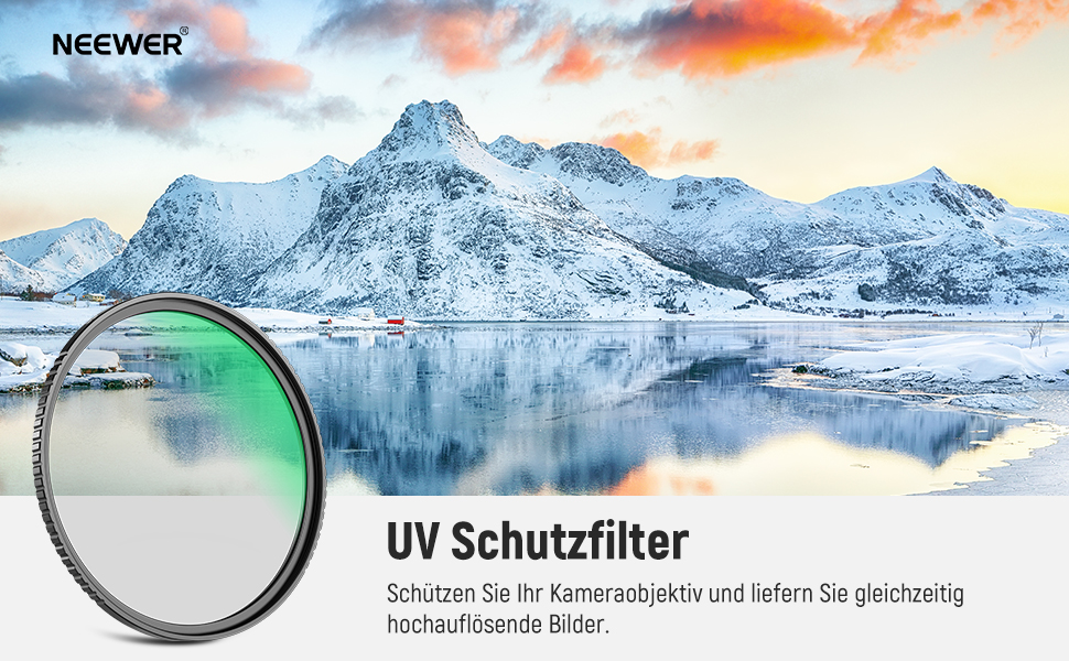Фільтр NEEWER 82mm MC UV з 24-шаровим покриттям Nano, захисний фільтр з оптичного HD скла, водонепроникний, стійкий до подряпин, ультратонкий алюмінієвий корпус