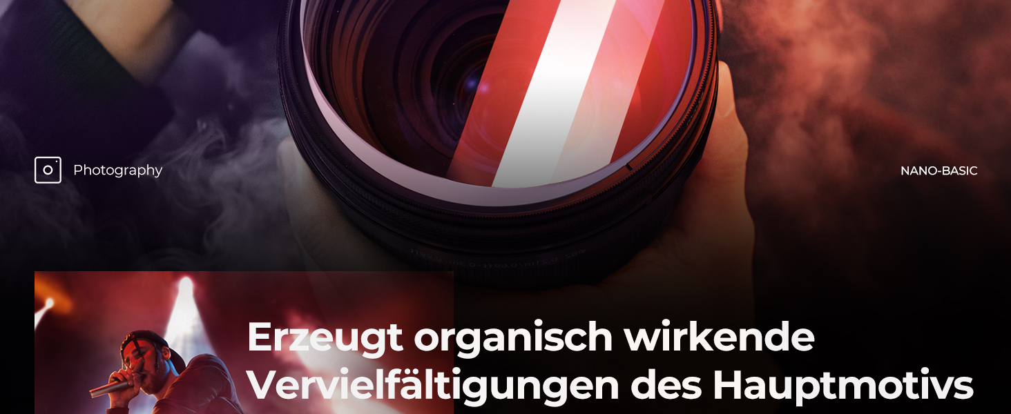 Фільтр K&F CONCEPT 77mm Mirage Pentaprism з оптичного скла, Nano-B серія | Ефект призма для об'єктива камери