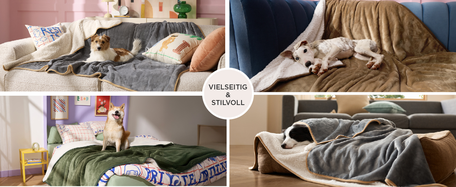 Водонепроникний коврик для собак Lesure, великі породи, 100x120 см, Outdoor, Sherpa Fleece, для дому та на вулицю, сірий