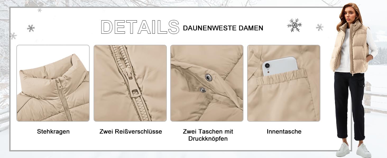 Жіноча жилетка Fengbay Reitweste: безрукавна, з коміром-стійкою, легка, стьобана, з утеплювачем, для осені та зими, чорна, розмір M