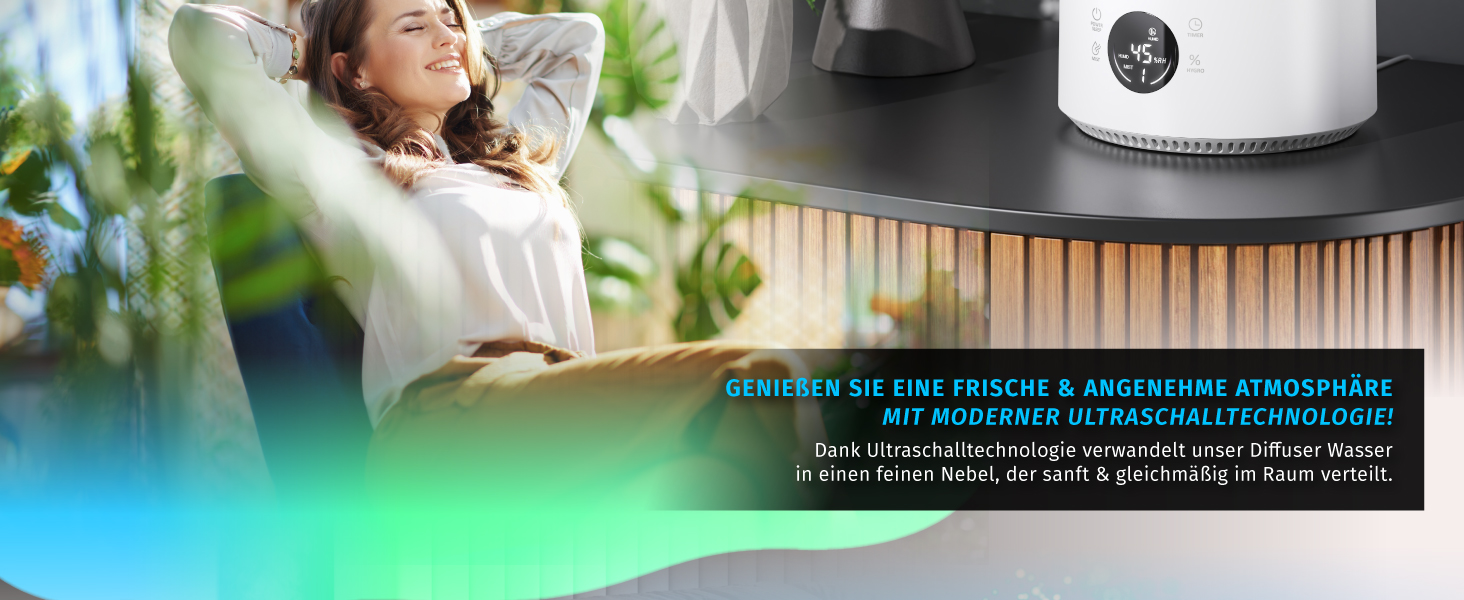 Зволожувач повітря Brandson з цифровим дисплеєм та пультом дистанційного керування, 4.2 л, таймер, 3 режими туману, тиха робота, функція Sleep, для спальні, дитячої кімнати, офісу