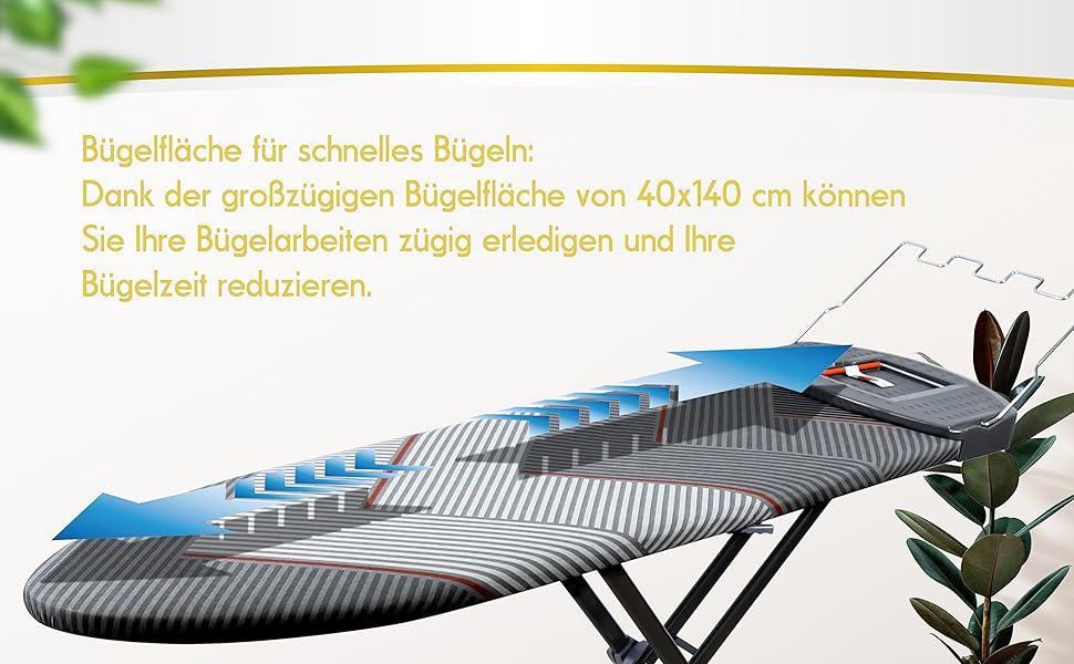 Прасувальна дошка DEVEÇİOĞLU 156x45 см з чохлом 140x40 см, для парогенераторів, складна, ідеальна як настільна прасувальна дошка