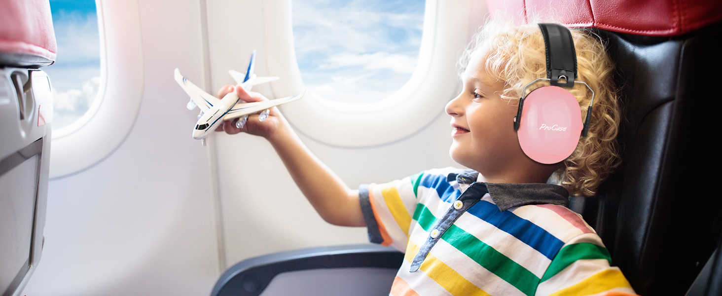 Навушники для дітей ProCase для захисту від шуму, 3-2 роки, для сну, подорожей, карнавалів, аутизму, легкий рожевий колір