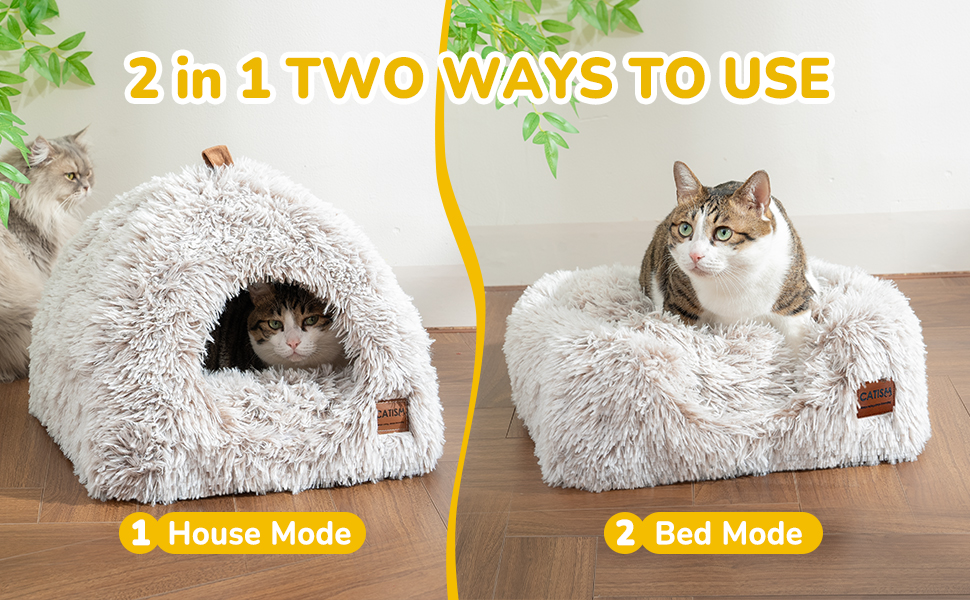 Квіткове ліжко для котів CATISM: м'яке, зручне, велике, для відпочинку та сну, біле