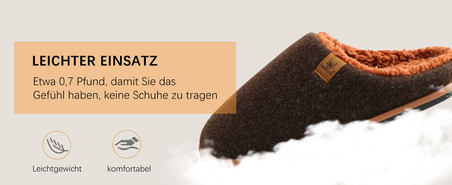Чоловічі фетрові халапи KuaiLu: теплі, зручні, з м'якою підкладкою. Ідеальні для дому та вулиці. Розмір 44 EU, чорний колір.