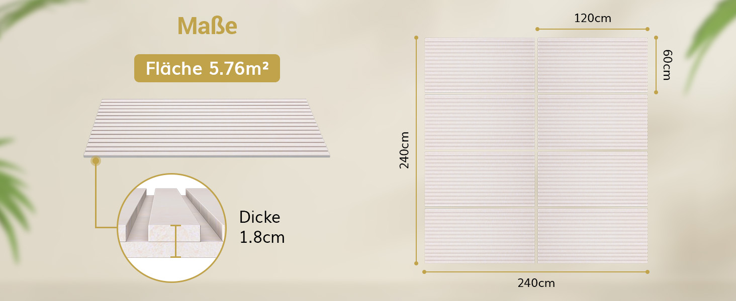 Акустичні панелі TONOR самоклеючі для шумоізоляції, звукопоглинаючі панелі для стін у студію, офіс та дім, 120x60x1.9 см, колір верблюжий (набір 8 шт)