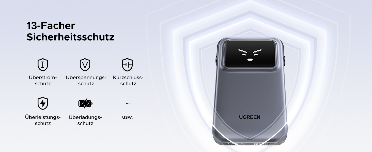 Power Bank UGREEN UNO 10000mAh з USB-C кабелем, 30W, 1 USB-C та 1 USB-A. Сумісний з iPhone 12-16, Galaxy S24 Ultra