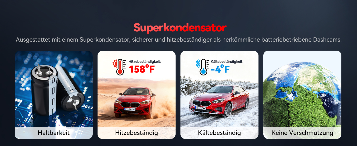 Автомобільний відеореєстратор REDTIGER 4K Ultra HD (передній та задній), GPS, 5.8GHz WiFi, нічний режим, режим паркування, підтримка карт пам'яті до 256ГБ, модель F9