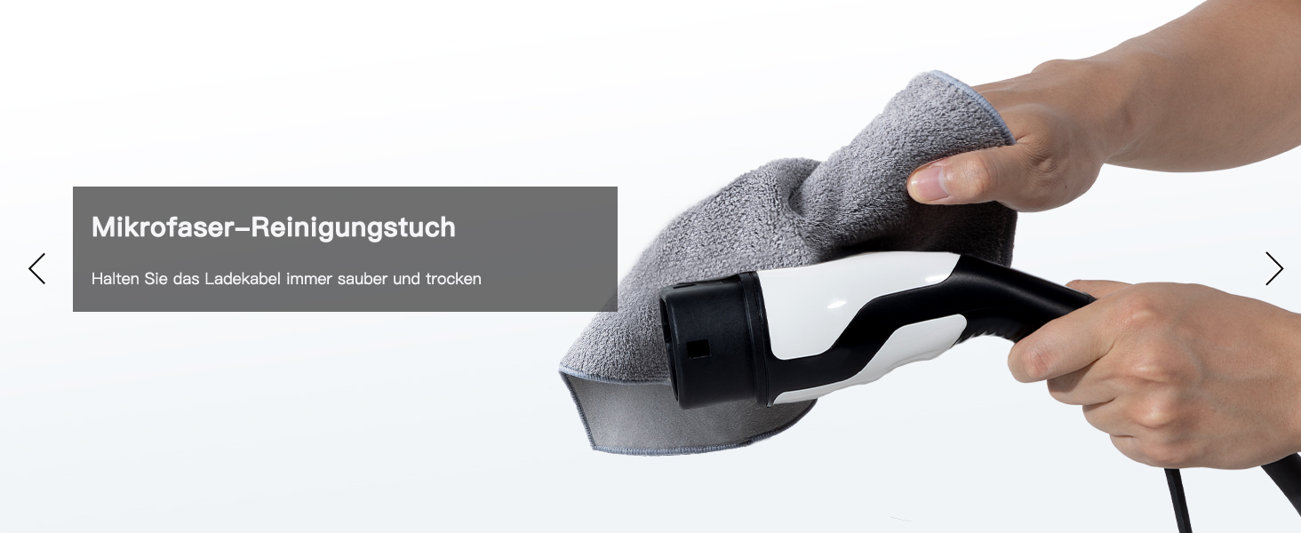 Кабель зарядки Tomons Typ 2, 32A, 3-фазний, для електромобілів EV/PHEV, Typ 2 на Typ 2, з сумкою та мікрофіброю, 11 кВт, 5 м