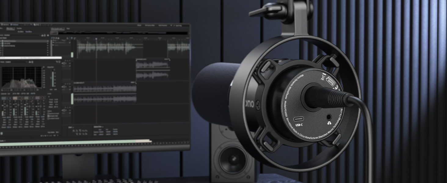 MAONO PD300X: USB-мікрофон для подкастів та запису звуку, XLR, динамічний, шумозаглушення, 192kHz-24Bit