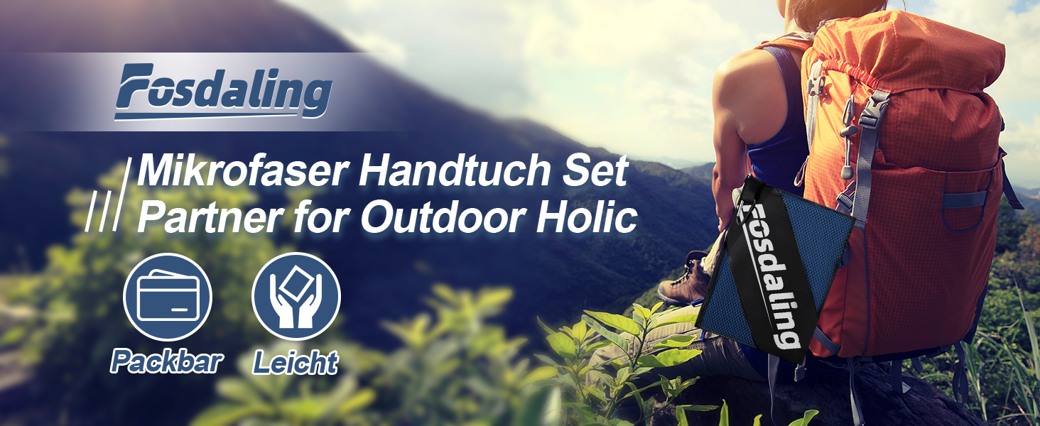 Набір з 3-х рушників з мікрофібри (великий 160x80 см та 2 маленьких 80x40 см), швидковисихаючі рушники для фітнесу та спорту, для пляжу, ванни, спорту та подорожей, темно-синій