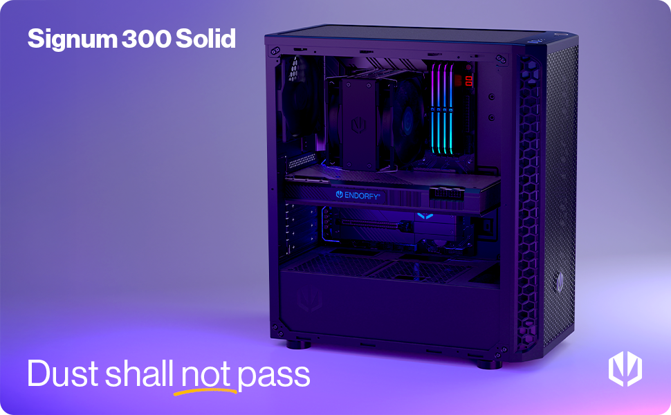 Корпус для ПК ENDORFY Signum 300 Solid з сітчастою передньою панеллю, 120 мм вентилятор, фільтри проти пилу, ATX