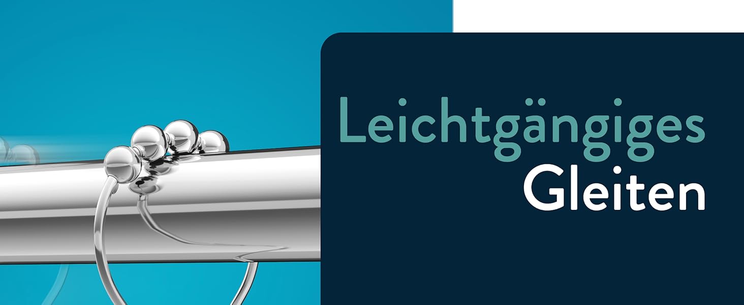 Висувна штанга для душу Benkstein® без свердління, 125-230 см - нержавіюча сталь, 12 кілець, телескопічна, стабільна, без свердління