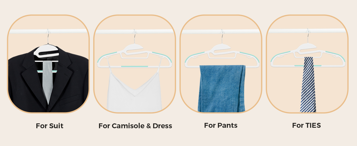 20 шт. Плечики для одягу HOUSE DAY з пластику, неслизькі, для мокрого та сухого одягу, обертаються на 360°, міцні, економія місця