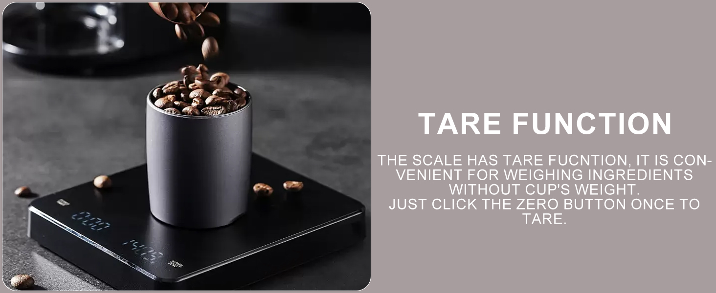 OBEST Mini Coffee Scale with Timer - 3kg/0.1g Digital Scale for Coffee Brewing, Portable Electronic Kitchen Scale with LED Display & Auto Timer