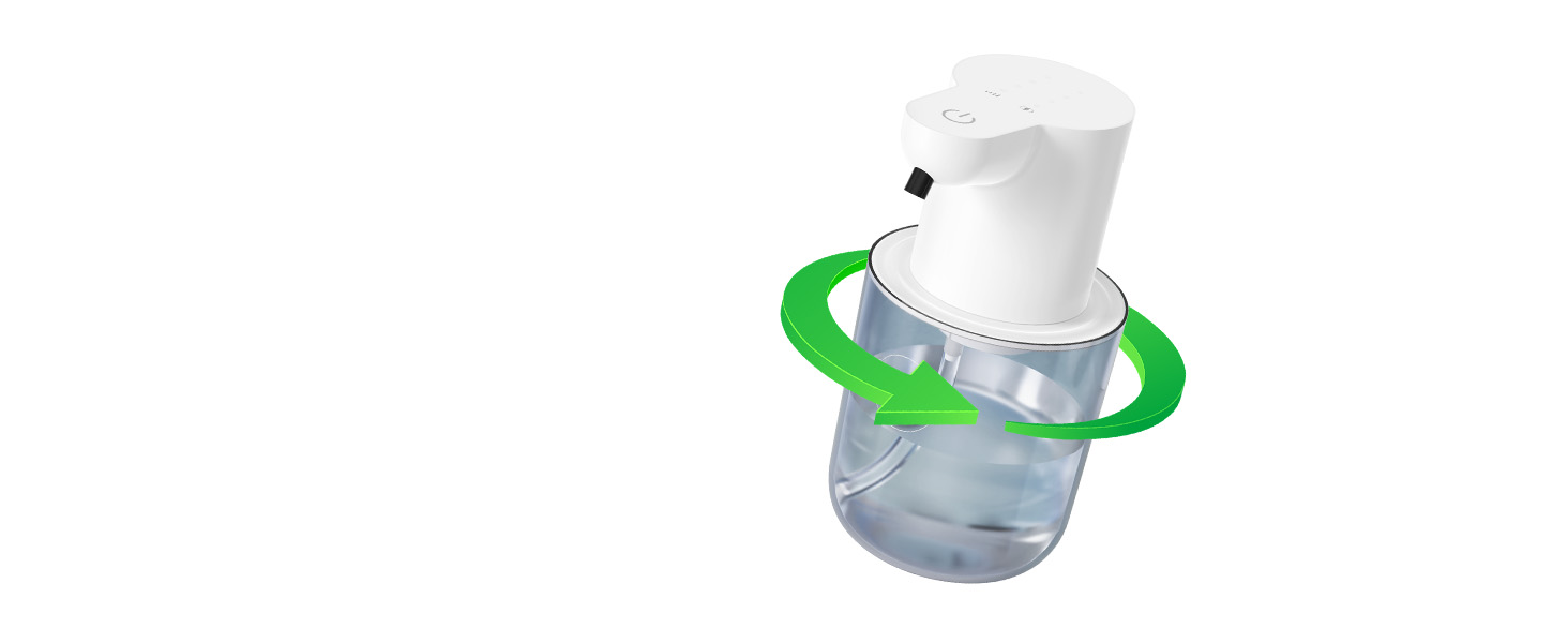 Автоматичний дозатор мила Cuteefun, 400 мл, сенсорний, індикатор заряду, 4 рівня дозування, для ванної/кухні, чорний