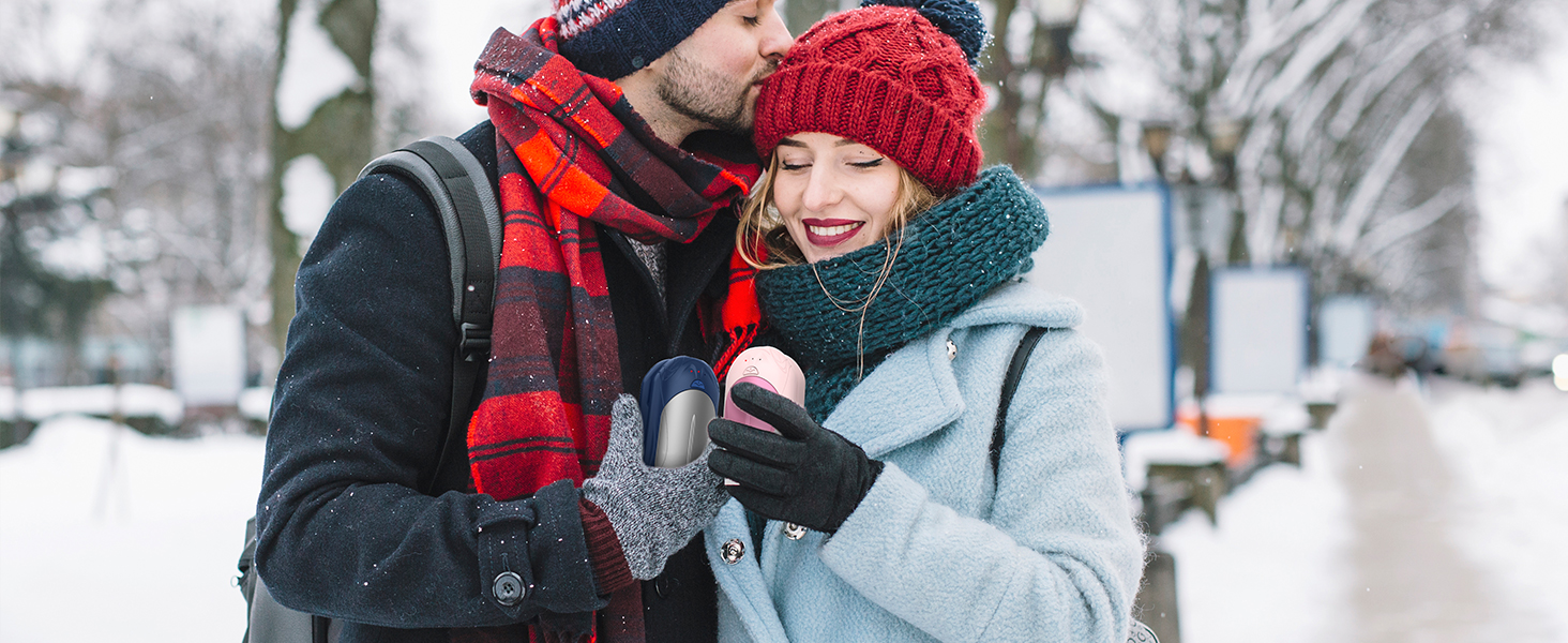 Електричний грілка для рук Bosoner: набір 2 шт, 6000mAh, USB, портативна, теплий подарунок для чоловіків та жінок, чорний