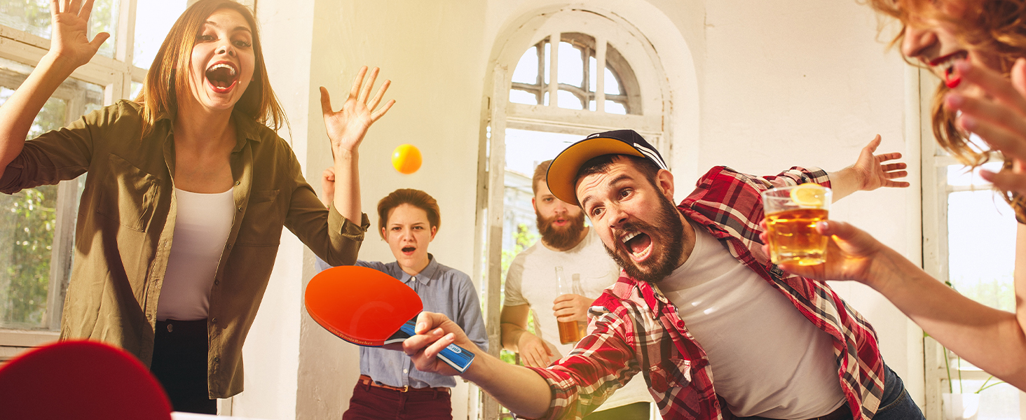 Набір для настільного тенісу Glymnis: 4 ракетки, 8 м'ячів, компактна сумка. Підходить для початківців, сім'ї та професіоналів