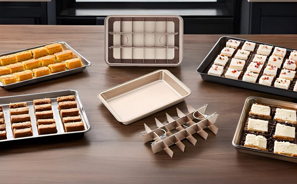 Форма для випікання брауні SVNR BLN001 з антипригарним покриттям, з роздільниками для 18 порцій