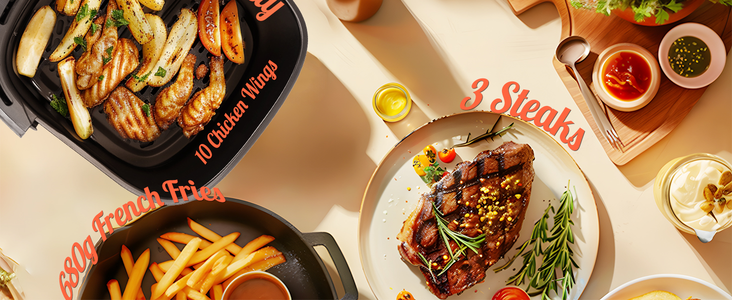 Фритюрниця Aigostar Air Fryer 4L з гарячим повітрям, XXL, без олії, 8 програм, LED-дисплей, 1500W, BPA-free