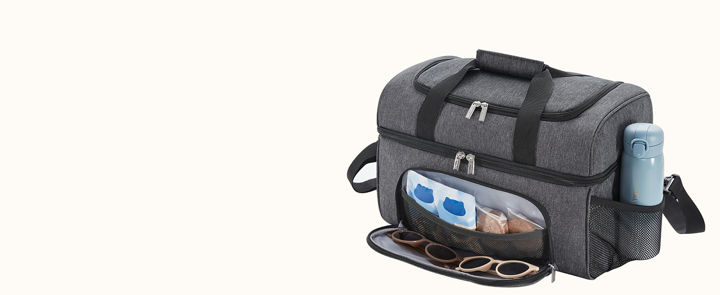 Термосумка Lifewit 30L для пікніка, пляжу, роботи та подорожей (темно-сірий)