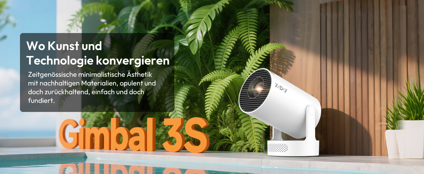 Портативний проєктор Xgody Gimbal 3: 12000 Люмен, Android 11.0, WiFi 6, Bluetooth, 720P HD (підтримка 4K)