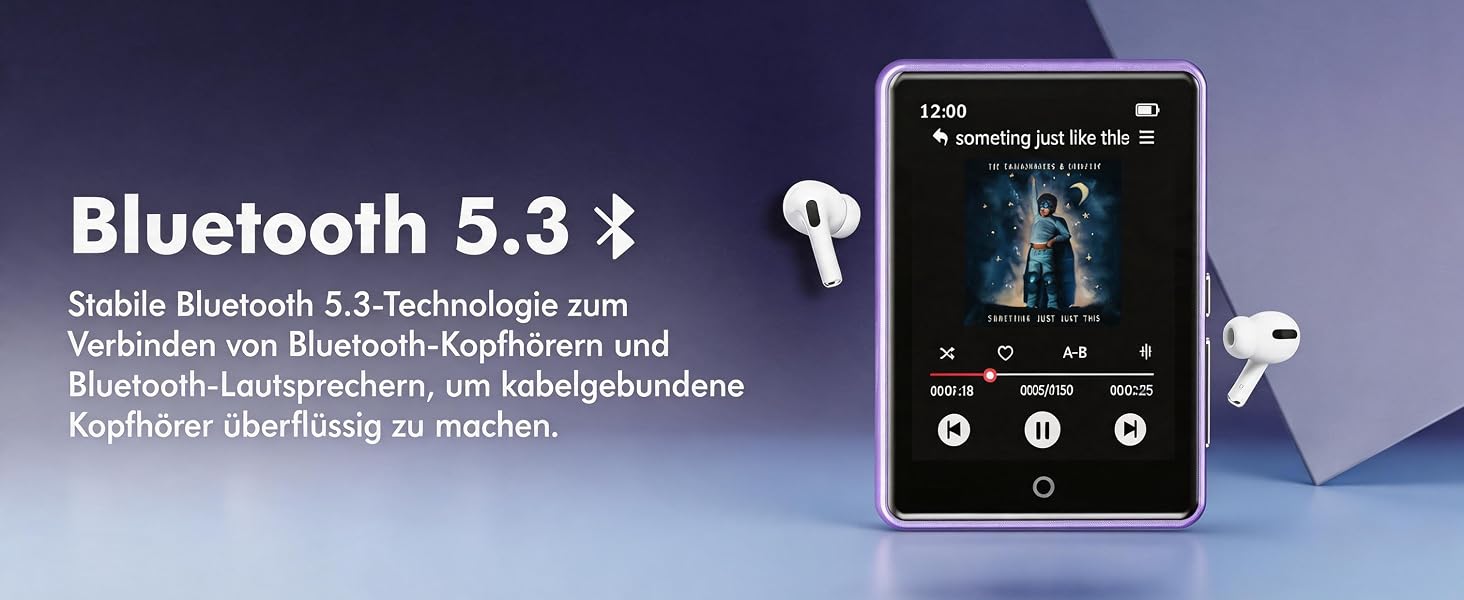 Дитячий MP3-плеєр з Bluetooth 5.3, вбудованим динаміком та сенсорним екраном 2.8