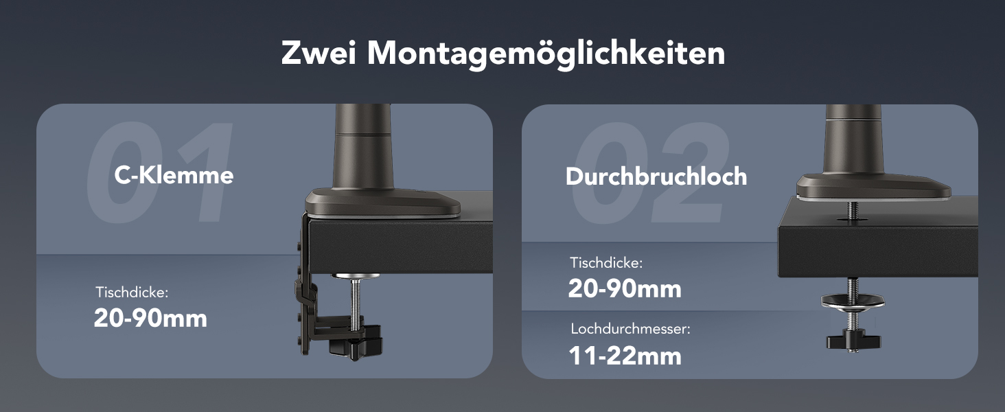 Кріплення для монітора HUANUO для Ultrawide до 49 дюймів, 18 кг, регульований кронштейн, VESA 100x100mm (RGB)