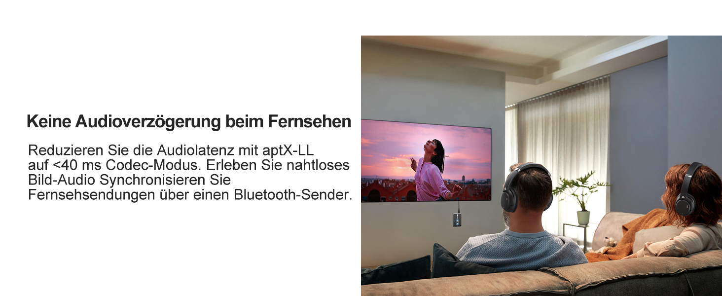 Передавач Bluetooth Lavales ML302Pro: 2-в-1 адаптер для 2 навушників, AptX-LL, 3.5mm jack, для TV, літака, гучномовця, спортзалу, регулювання гучності