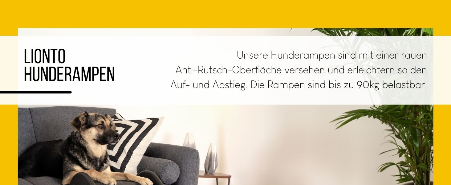 Рампа для собак Lionto до 90 кг, чорна, 100x38 см. Міцна, з антиковзким покриттям, для завантаження в багажник, щадить суглоби.
