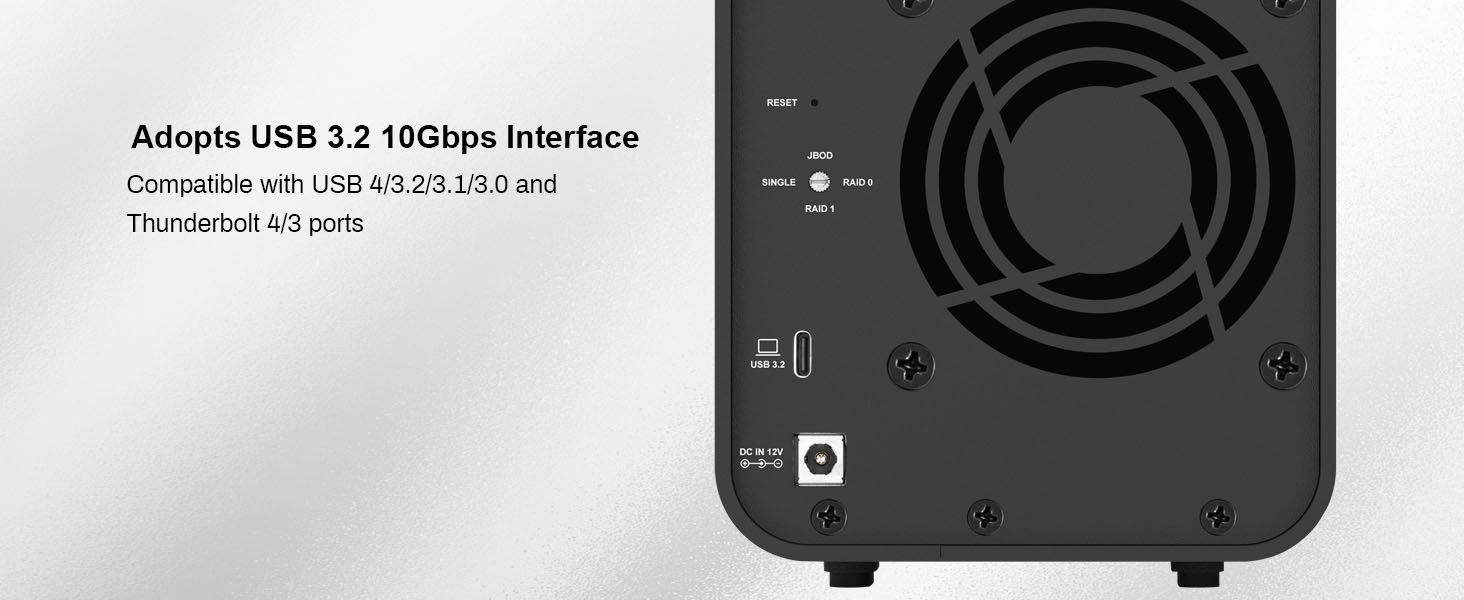 Зовнішній корпус для двох HDD/SSD накопичувачів Terramaster D2-320, USB 3.2 Gen 2, 10Gbps (Diskless)