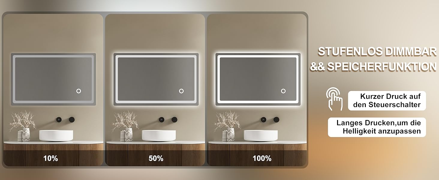 Дзеркало для ванної кімнати з підсвічуванням 40x60 см LED, з вимикачем, холодне біле світло 6000K