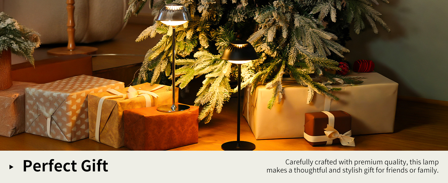 Світлодіодна настільна лампа бездротова LED для вулиці та дому, димована, з акумулятором 5200mAh, водонепроникна IP54, чорна (2 шт)