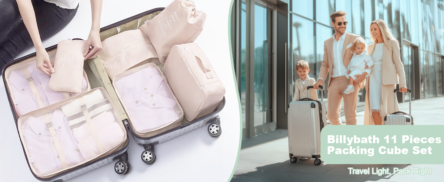 Органайзер для валізи BillyBath: Набір для подорожей (8 шт., A-beige)