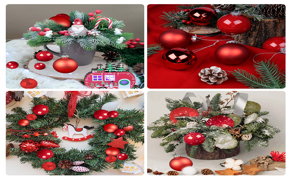 Набір ялинкових прикрас Hengsong - 24 чорні скляні кулі з золотом, 6 см