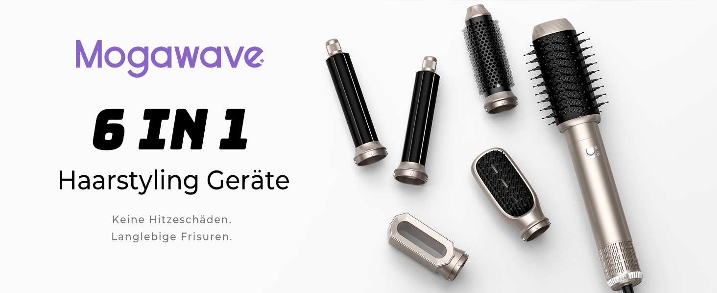 Фен-щітка 5 в 1 Airstyler Pro 1000W: стайлер для волосся, локони, об'єм, догляд, іонізація (золотий)