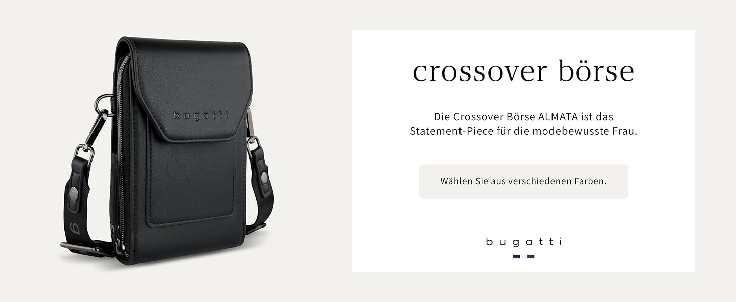 Сумка Bugatti Almata на плече з відділенням для смартфона, кросбоді для жінок, чорна