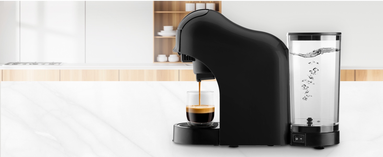 Кавоварка Ufesa Bellagio 3-в-1 для капсул Nespresso, Dolce Gusto та меленої кави, сенсорна панель, 1 л, 1400 Вт, 15 бар, чорна