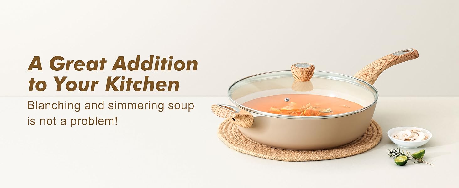 Сковорода SENSARTE з антипригарним покриттям, 30 см, кераміка, гранітне покриття, для плити та індукції, без PFOA/PTFE/PFAS