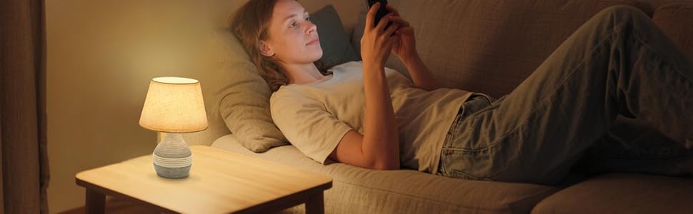 Бездротова керамічна настільна лампа з таймером, димером, лляним абажуром, пультом дистанційного керування, акумуляторна, в стилі Mid Century Modern