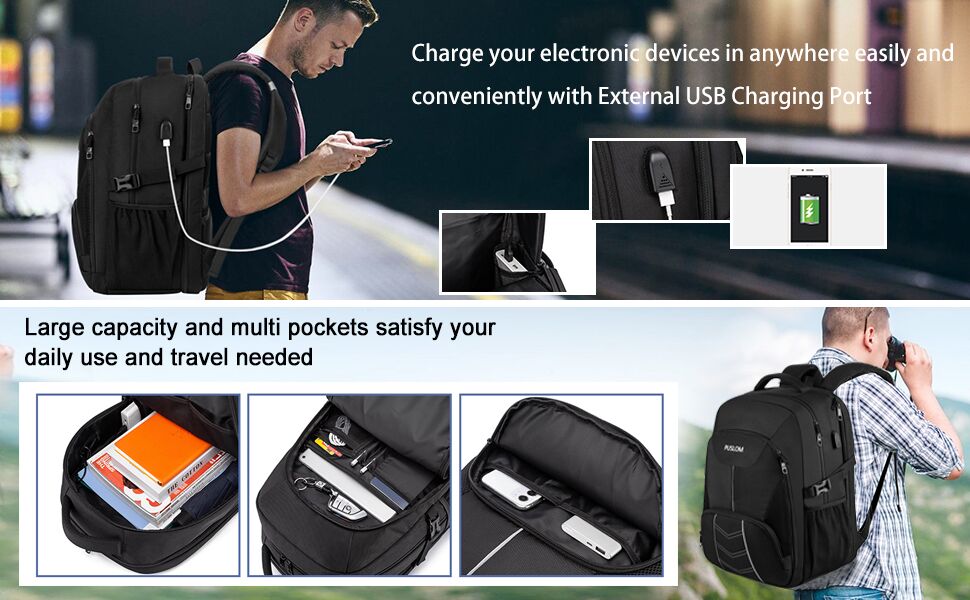 Чоловічий рюкзак 55L, водовідштовхуючий, з відділенням для ноутбука 18.4