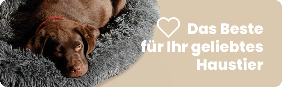 М'яке ліжко для собак та котів великих порід - кругле пухнасте ліжко з високими бортиками - антиковзаюче дно - силіконова наповнювач - комфортне місце для сну - 90 см - зручне та довговічне - бежеве