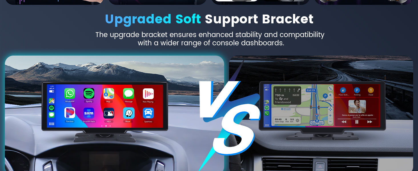 10,26-дюймовий автомобільний CarPlay/Android Auto радіоприймач з IPS-екраном, Bluetooth, навігацією, Mirror Link, підтримкою Siri/Google, TF/AUX-входом