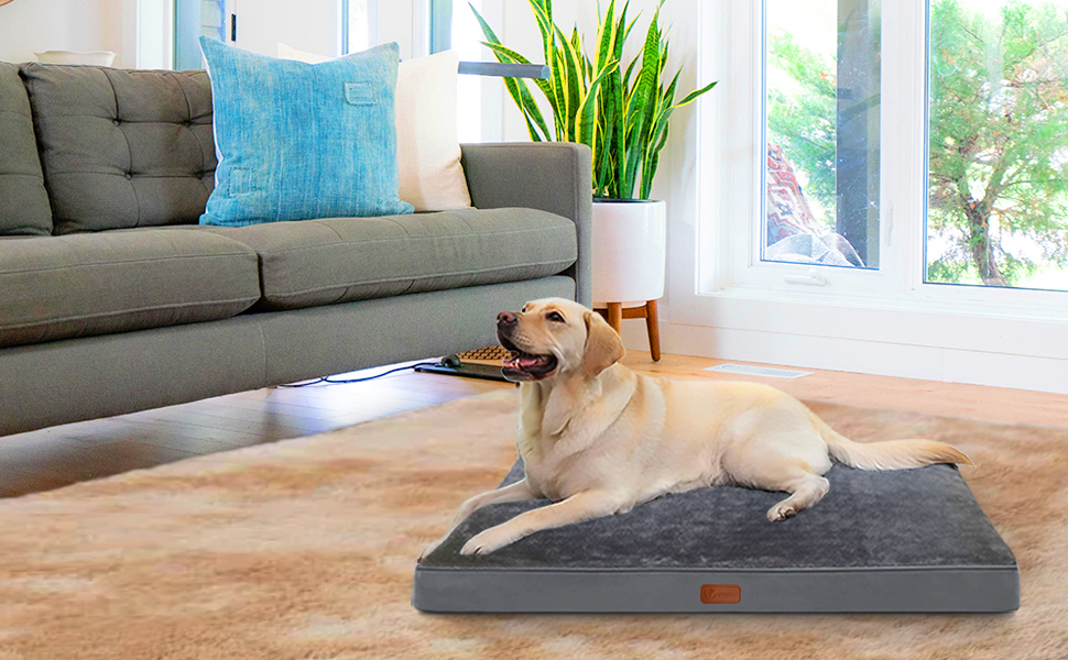 Ортопедичне ліжко для собак Vounot з знімною кулькою-матрацом, 2-в-1, для маленьких собак, миється, сірий, 76x51x9 см