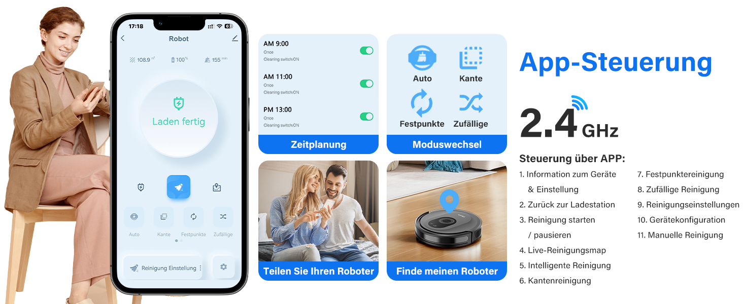 Робот-пилосос 2-в-1 з функцією миття Tikom G8000 Max, 5000Pa, самостійна зарядка, Wi-Fi, 150 хв, для тварин, килимів, твердих підлог, чорний