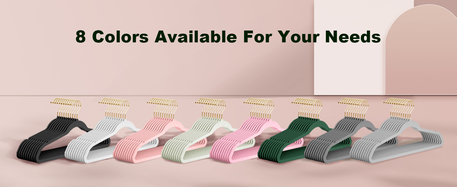 Набір з 22 велюрових плечиків для одягу Stormix, преміум-якість, для дорослих, антиковзаючі, ультратонкі, для сорочок та костюмів, рожеві гачки