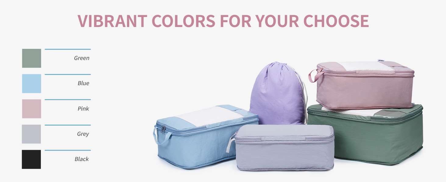 Набір органайзерів для валізи Narwey (5 шт.) - компресійні куби для подорожей, аксесуари для валізи