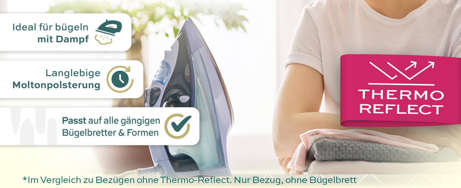 Чохол для прасувальної дошки Turbo 120x40 см – відбиває тепло, для швидкого прасування, з гумкою, 2 комфортні подушки, OEKOTEX100, Made in Europe, сірий/білий, розмір M